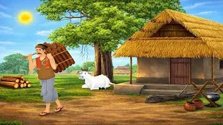 एक गरीब लकड़हारे की किस्मत | Hindi Moral Story | Gareeb Lakadhara Ki Kahani | Cartoon Story