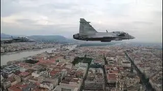 HUNAF Gripen fly-by over Budapest 2021