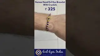 Hamsa Hand Evil Eye Bracelet With Crystals