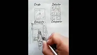 The LOVE Architect ❤️(How to Draw a WINDOW) #shorts #window #drawing