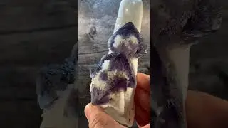 Wonderful Rare Inner Mongolia Candle Quartz With Purple Fluorite Crystals Mineral Specimen