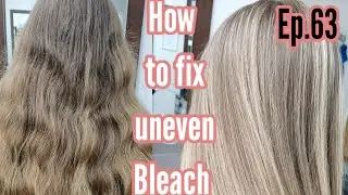 How to fix uneven bleach hair at home ep.63