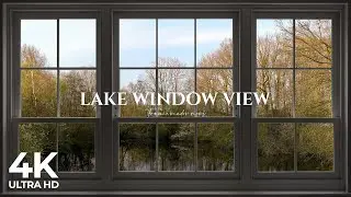 4K lake window view during sunset - Relaxing, Calming, Ambience,