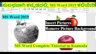 #6 MS Word 2019 in Kannada/MS Word in Kannada/How to Insert Pictures/How to remove Photo Background