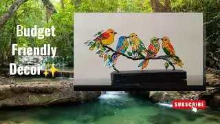 Budget Friendly Decor ✨/बजेट फ्रेंडली डेकॉर/ Ohp Sheet Glass Painting Birds Decor ✨#Mansisartwork