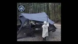CAMPING IN HEAVY RAIN WITH A GIANT AIR TENT .... I Love Camping E. E.