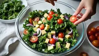 KALE AND AVOCADO SALAD WITH LEMON VINAIGRETTE