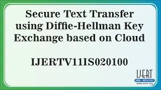 Secure Text Transfer using Diffie-Hellman Key Exchange based on Cloud