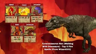 Tyrannosaurus Rex (Walking With Dinosaurs) - Top 5 Fire Spells (From Wizard101)