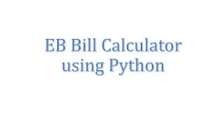 EB Bill Calculator program in Python