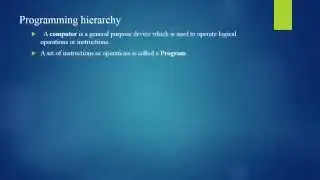 Programming Hierarchy