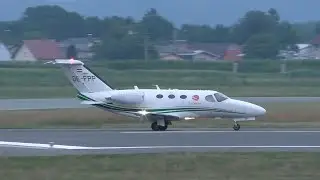 GlobeAir Cessna 510 Citation Mustang takeoff at Graz Airport | OE-FPP
