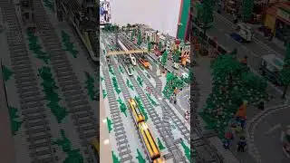 LEGO City train diorama 100m of tracks #legotrain #legorailyard #legocity #legocommunity #legoexpo