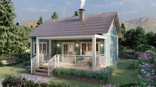 ( 720 sqft ) Tiny House Design 7 x 9 m ( 24 x 30 Ft ) Cozy simple Farmhouse