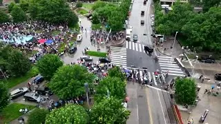KOCO 5 drone footage of No Kings protest in downtown OKC