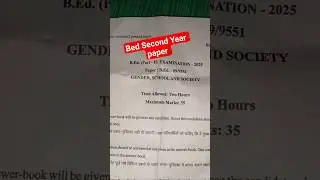 Bed Final year Paper #bed #bed1styearexam #bed2ndyearexam #shorts #viralvideo #ptet #bed_2nd_year