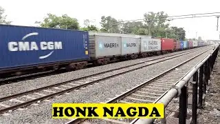 Twin WAM4 Container Freight Honk, Speed Skip Nagda Junction