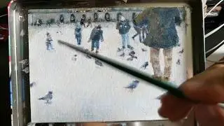 Oil painting ---  Amsterdam Dam Square