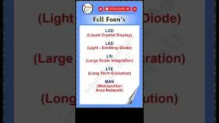Full Form of computer |computer full form (part 7) LCD LED LSI LTE MAN | #online #computer #shorts