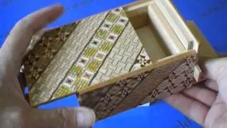 This 4 Sun Yosegi Japanese Puzzle Box has TWO separate secret spaces!