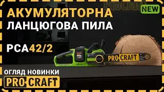 Новинка! Велика, потужна, автономна! | Акумуляторна ланцюгова пила Procraft PCA42/2