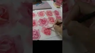장미가 좋아서 장미만 그리는 브이로그❤️Vlog where I only draw roses because I like roses🧡 #shorts