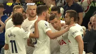 Giovani Lo Celso's free kick deflects in for Spurs' third goal against Pa&ccedil;os de Ferreira