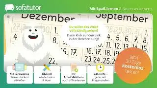 Kalender: Tage, Wochen, Monate, Jahre einfach erklärt – Mathematik 1. & 2. Klasse
