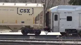 Norfolk Southern moving NJ Transit cars in Gang Mills Yard