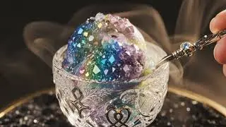 Icy Glass Ice Cream ASMR | Spoon Scraping Crystal Scoops in a Chilled Cup