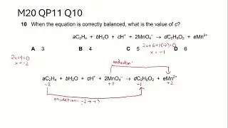 9701 M20 QP12 Q10 Cambridge International AS Level Chemistry 9701/12/M/20/Q10 Paper 12 Question 10