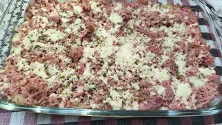 Torta de batatas com presunto e queijo 