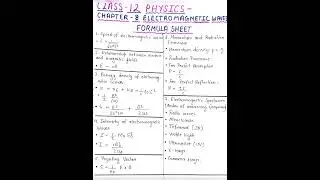 Electromagnetic waves. Formula sheet | IIT-JEE | NEET | CBSE | CUET | Class -12 [ Physics ]🔥
