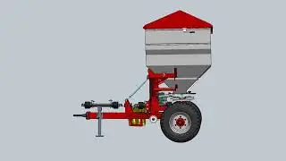 Semi-mounted mineral fertilizer spreader