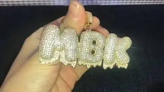 14K GOLD CUSTOM FREEZE BUBBLE LETTERS | ICEDOPE