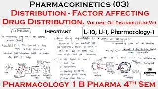 Pharmacokinetics (03) | Distribution + factor affecting drug distribution | volume of distribution