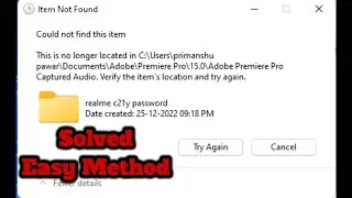 this is no longer located in verify the item's location and try again