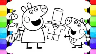 Peppa and George Pig have got  new clothes Drawing Easy, Peppa Pig Drawing, Peppa Pig Coloring