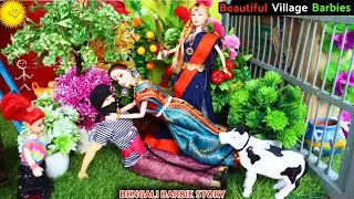 Barbie Doll All Day Routine In Indian Village/রাধা চোর ধরেছে। Radhas Story Part-4/Bengali doll story