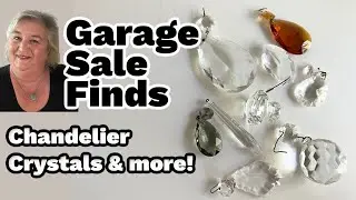 Garage Sale Finds - what would you make with chandelier crystals? #garagesalehaul #crafting ideas