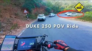 Поездка на KTM Duke 250 от первого лица | Крутые горные повороты и горные дороги | Приключение