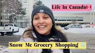 Grocery Shopping In Snow❄️| Snowfall |Snow In Canada | Grocery Shopping In Snow Season | 