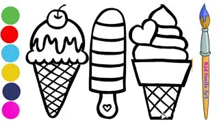 Ice cream drawing for kids|Drawing|Easy drawing for kids|Step by step drawing for kids