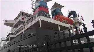 Tanker ship ALGOTITAN enters Lock 7, Welland Canal, Mar.31, 2023