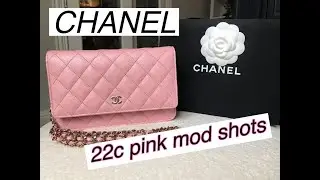 Chanel 22C Pink Wallet on Chain MOD Shots