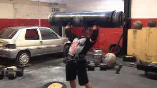 155kg strict log press and 157.5kg barbell push press