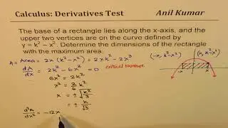 Maximum Area of Inscribed Rectangle with Vertices on Parabola