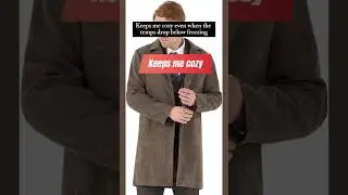 WULFUL Men Wool Trench Coat Slim Fit Winter Coat