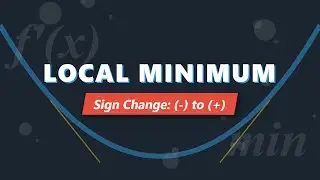 Calculus Visualized: Local Minimum & First Derivative Test (Neg to Pos)