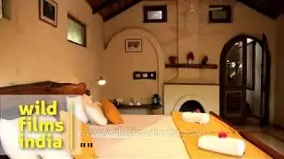 Inside view of Ken River Lodge's hut - Panna National Park